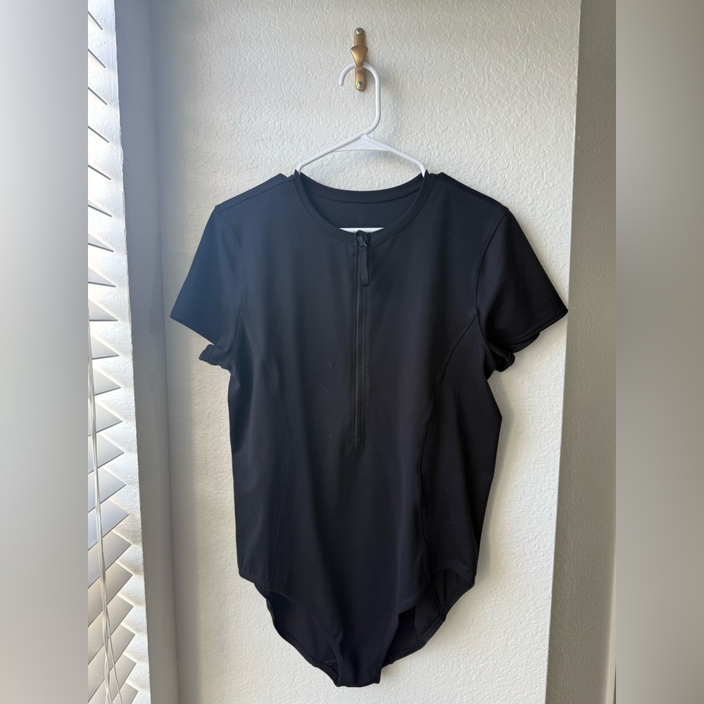 **FINAL PRICE** ZELLA PLUS SIZE BLACK RENEW HALF-ZIP BODYSUIT SIZE XXL EUC